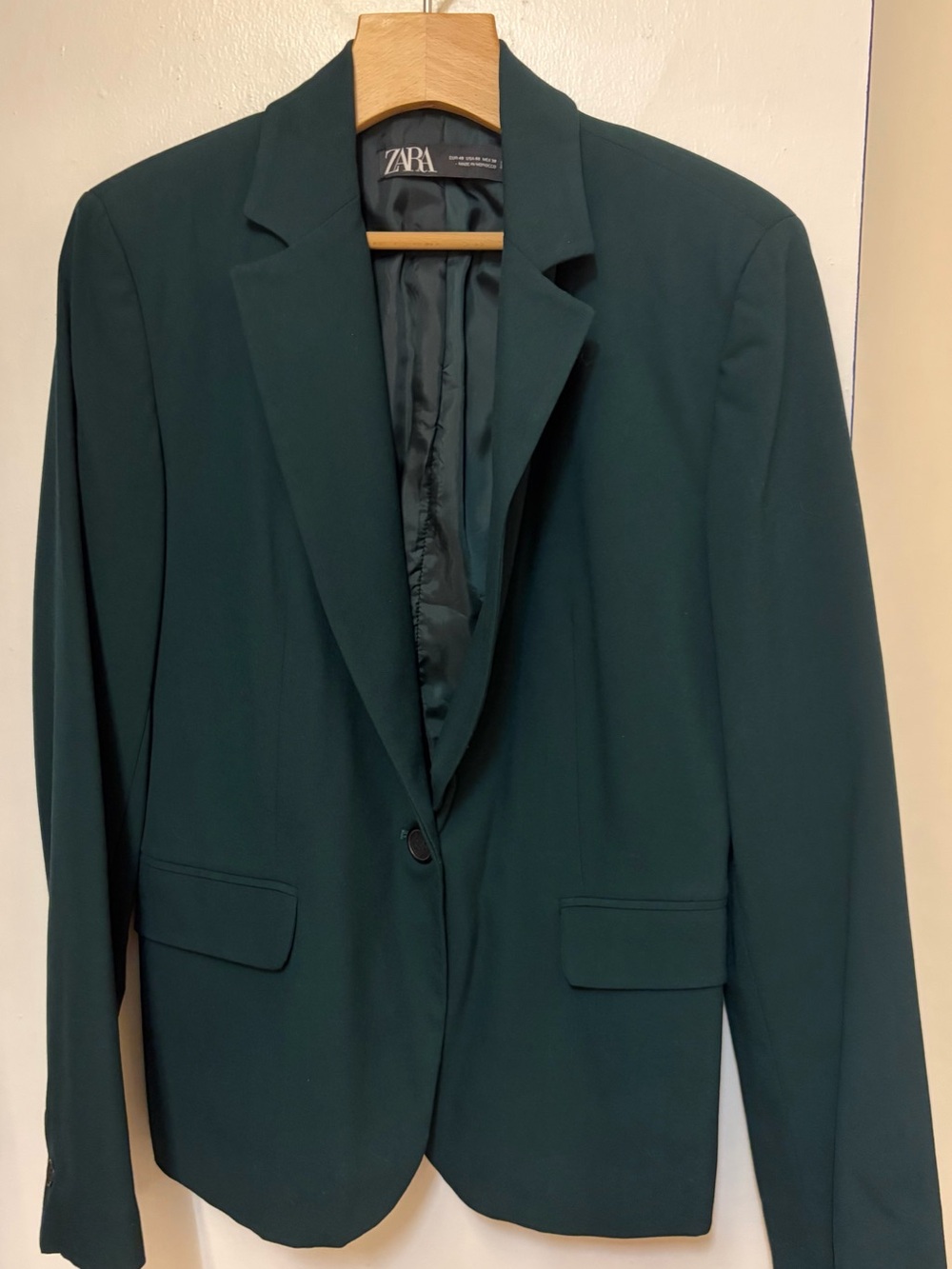 Zara Emerald Green Single-Button Blazer Women's Size 40 (US 8)